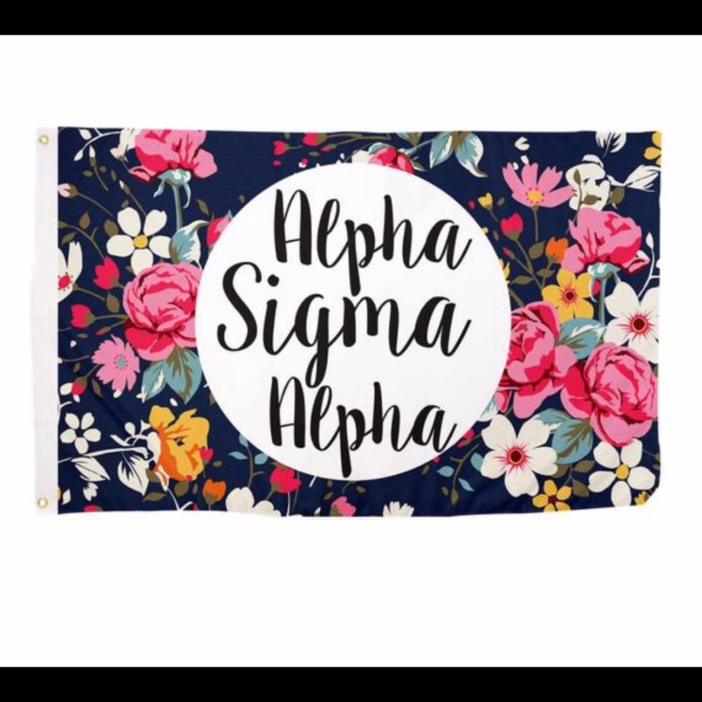 Floral Alpha Sigma Alpha Flag